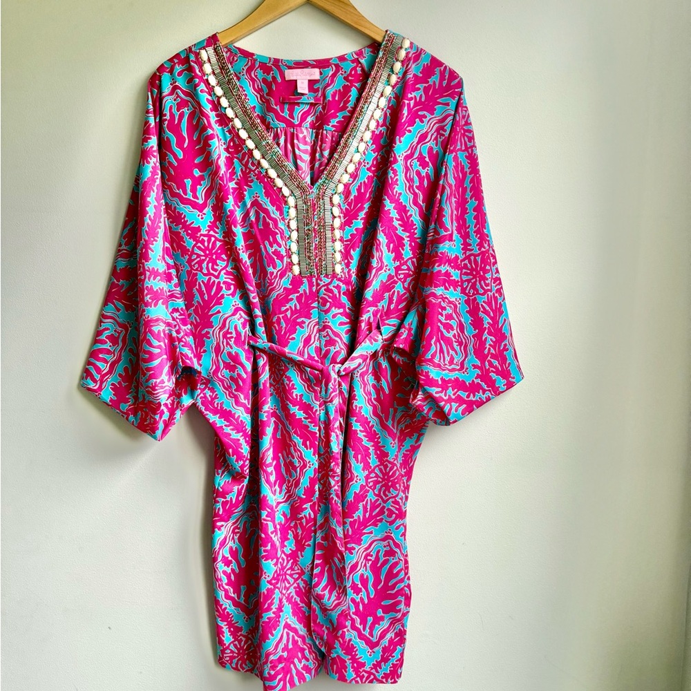 Lilly Pulitzer Wilda Beaded Caftan Dress Size M